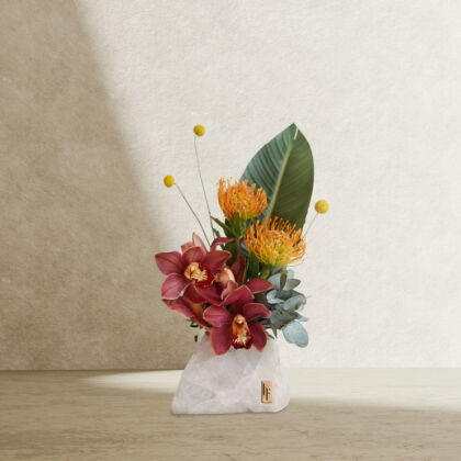 Stone Collection featuring artistic arrangements of Valentine Roses for Valentines Day.